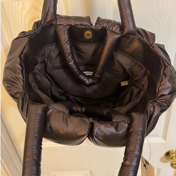 Anthropologie Puffy Plum Tote Puffer Bag NWT - Picture 3 of 4